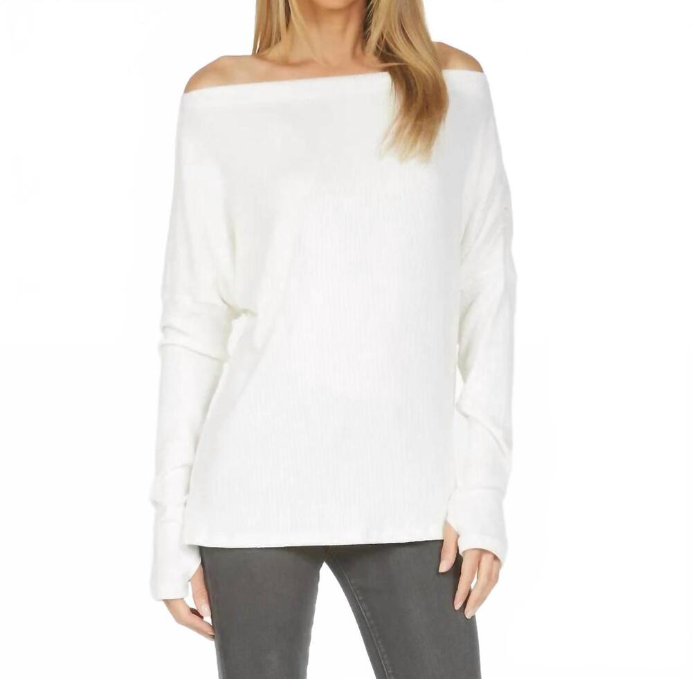 NEW MICHAEL LAUREN santos le drop shoulder sweater top in ivory